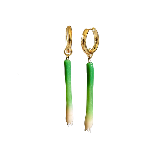 Green Onion Earrings