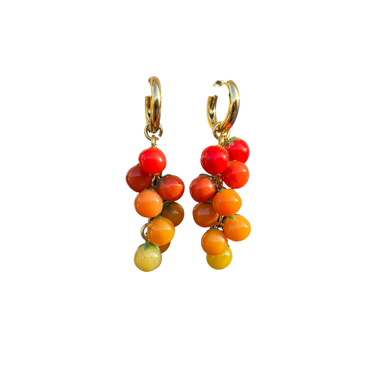 Variegated Cherry Tomato Earrings
