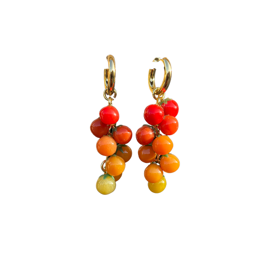 Variegated Cherry Tomato Earrings
